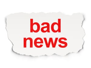 News concept: Bad News on Paper background